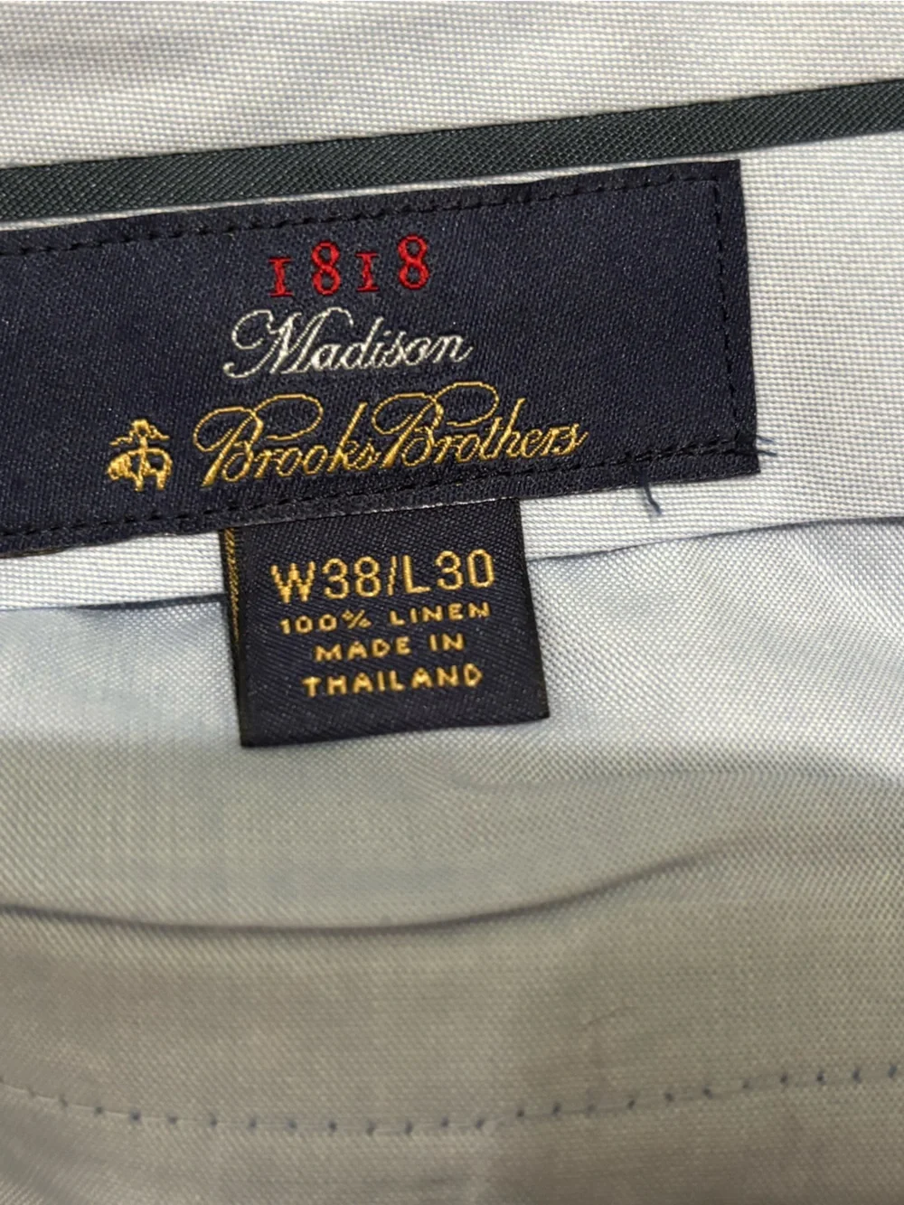 Brooks Brothers 1818 Madison 100% Linen Light Tan Chinos 38/30